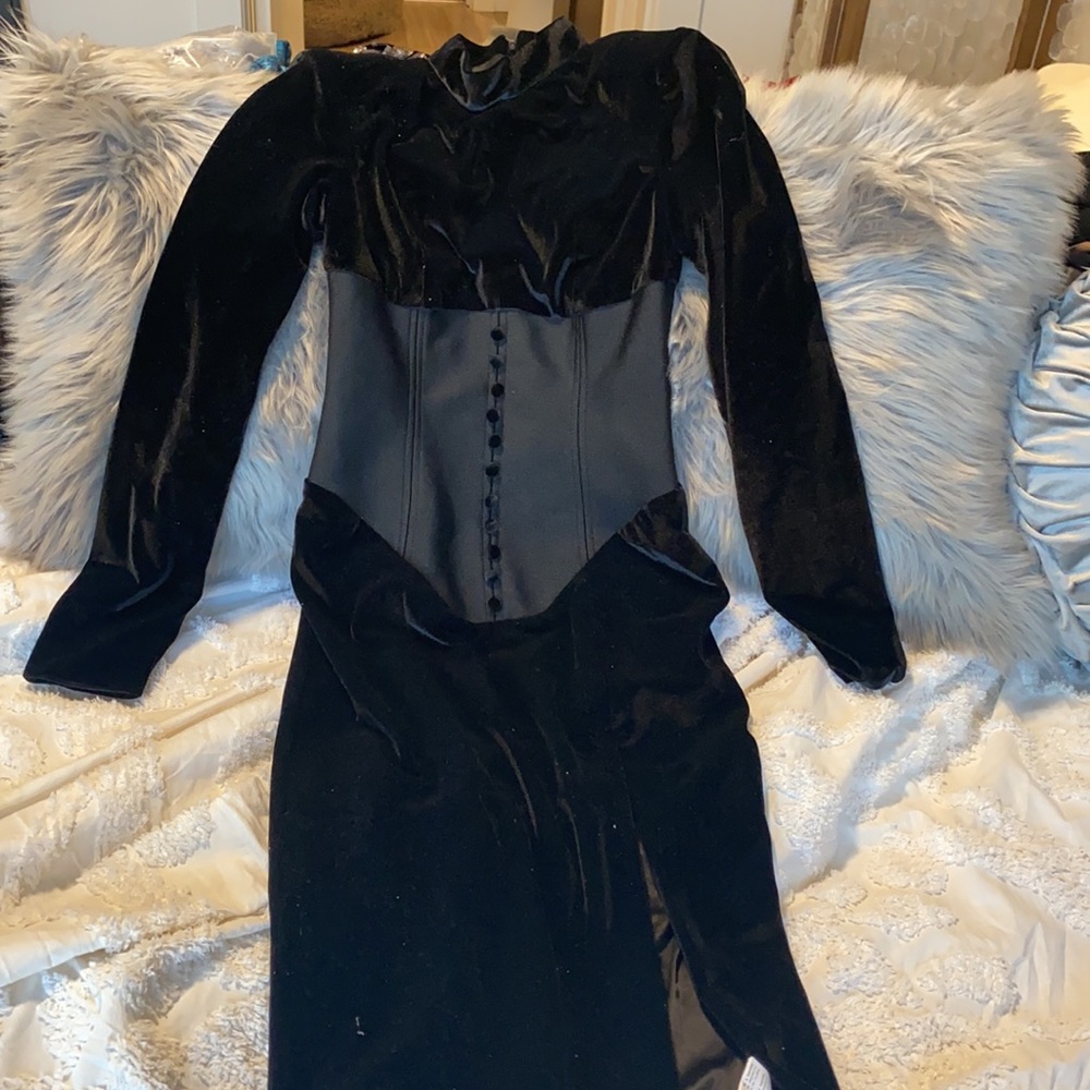NWT! Black High sheen corset dress 🔥 - Picture 3 of 5